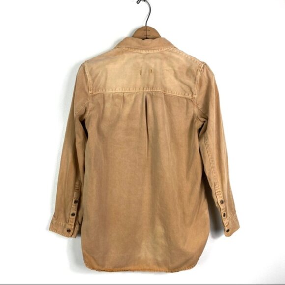 MADEWELL Tomboy Work Shirt in Yellow Denim 100% Cotton SZ S - Picture 7 of 7